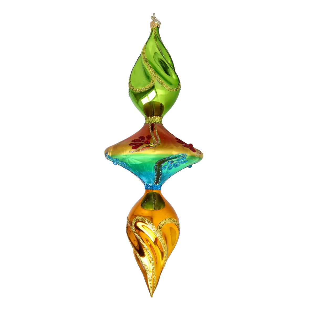 Gilded Equinox Pulse | Hand-Painted Glass Ornament | Blubom 2025-195
