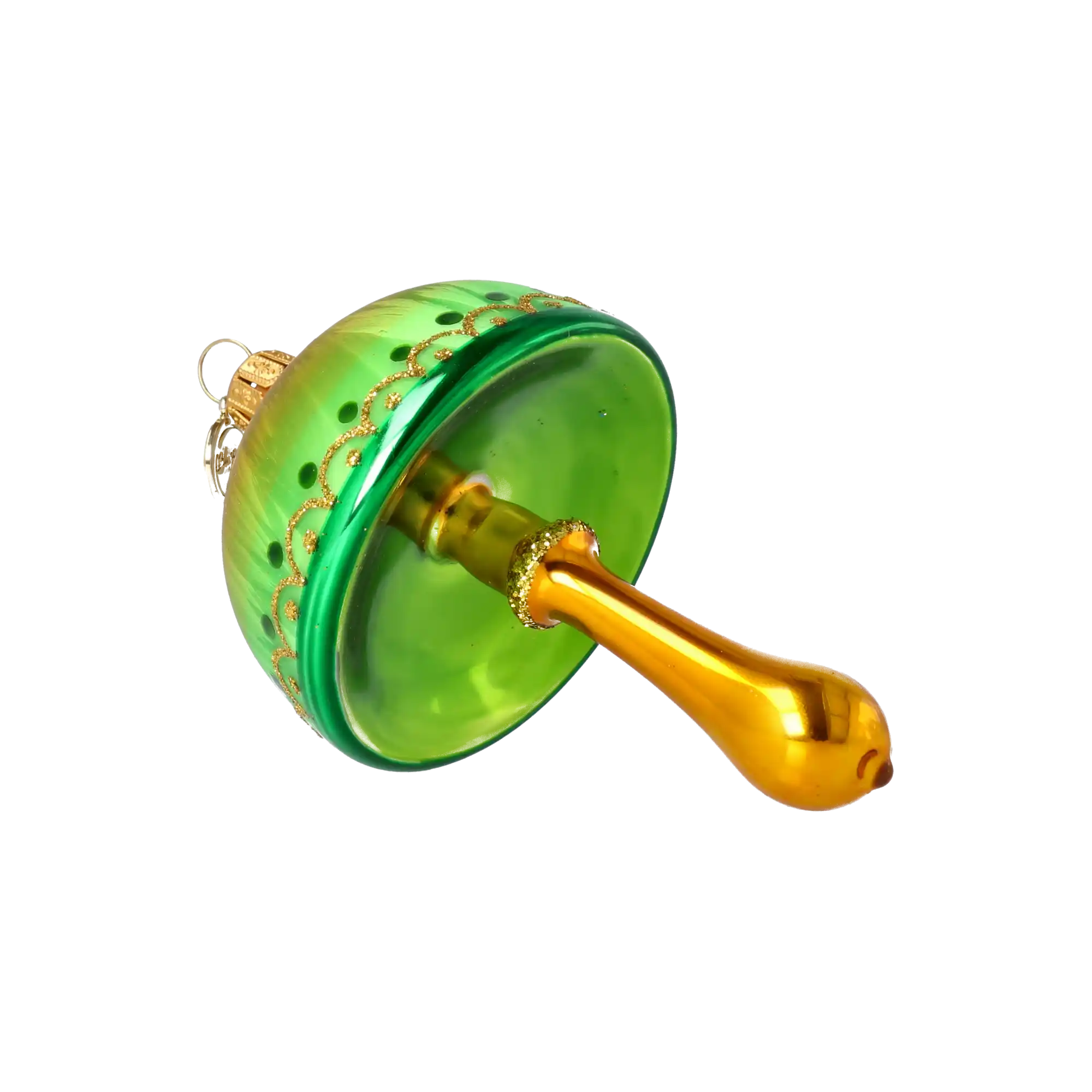 Mossgold Cap Toadstool Handmade Glass Christmas ornament