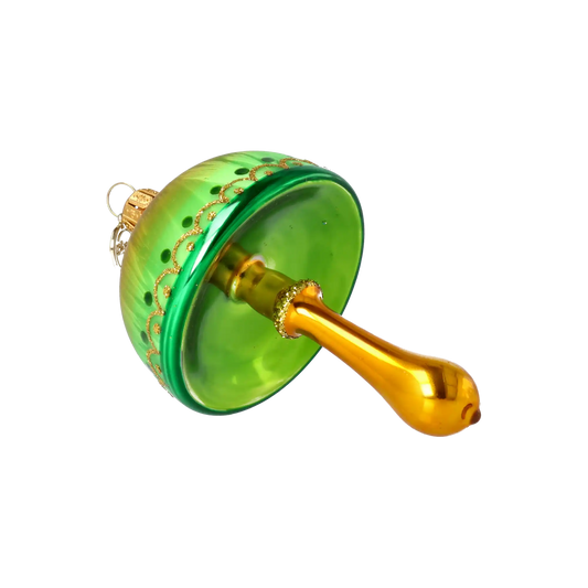 Mossgold Cap Toadstool Handmade Glass Christmas ornament