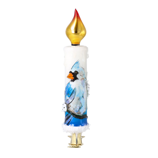 Sapphire Songbird Candle Premium christmas glass ornament 2025-201