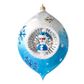 Azure Frost Reverie | Hand-Painted Glass Ornament | Blubom 2025-204
