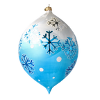 Azure Frost Reverie | Hand-Painted Glass Ornament | Blubom 2025-204