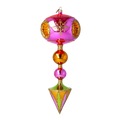 Cerise Saffron Solstice | Hand-Painted Glass Ornament | Blubom 2025-205
