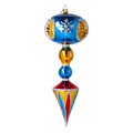 Sapphire Frost Nocturne | Hand-Painted Glass Ornament | Blubom 2025-206
