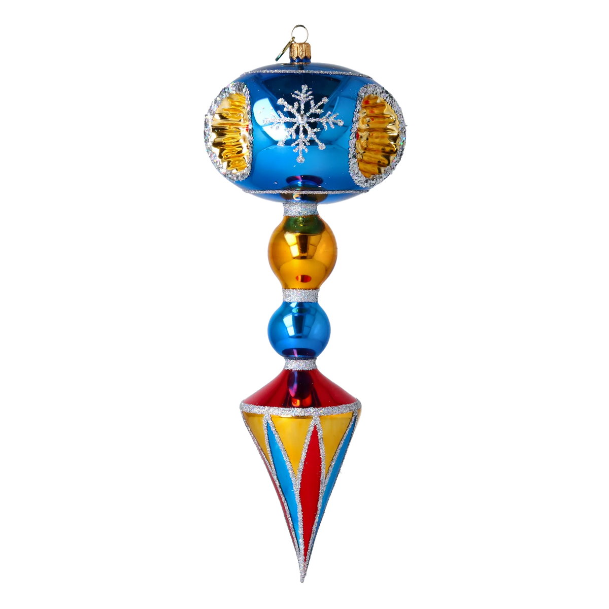 Sapphire Frost Nocturne | Hand-Painted Glass Ornament | Blubom 2025-206