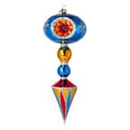 Sapphire Frost Nocturne | Hand-Painted Glass Ornament | Blubom 2025-206