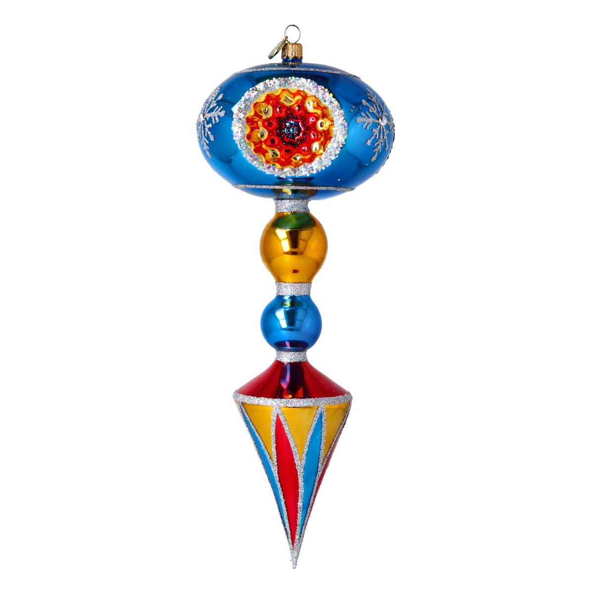 Sapphire Frost Nocturne | Hand-Painted Glass Ornament | Blubom 2025-206