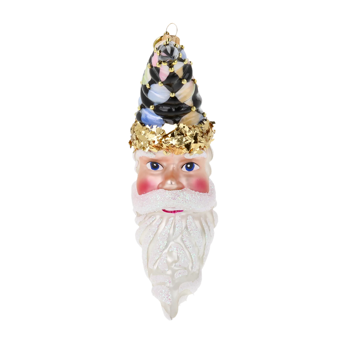 Midnight Court Harlequin | Hand-Painted Glass Ornament | Blubom 2025-208