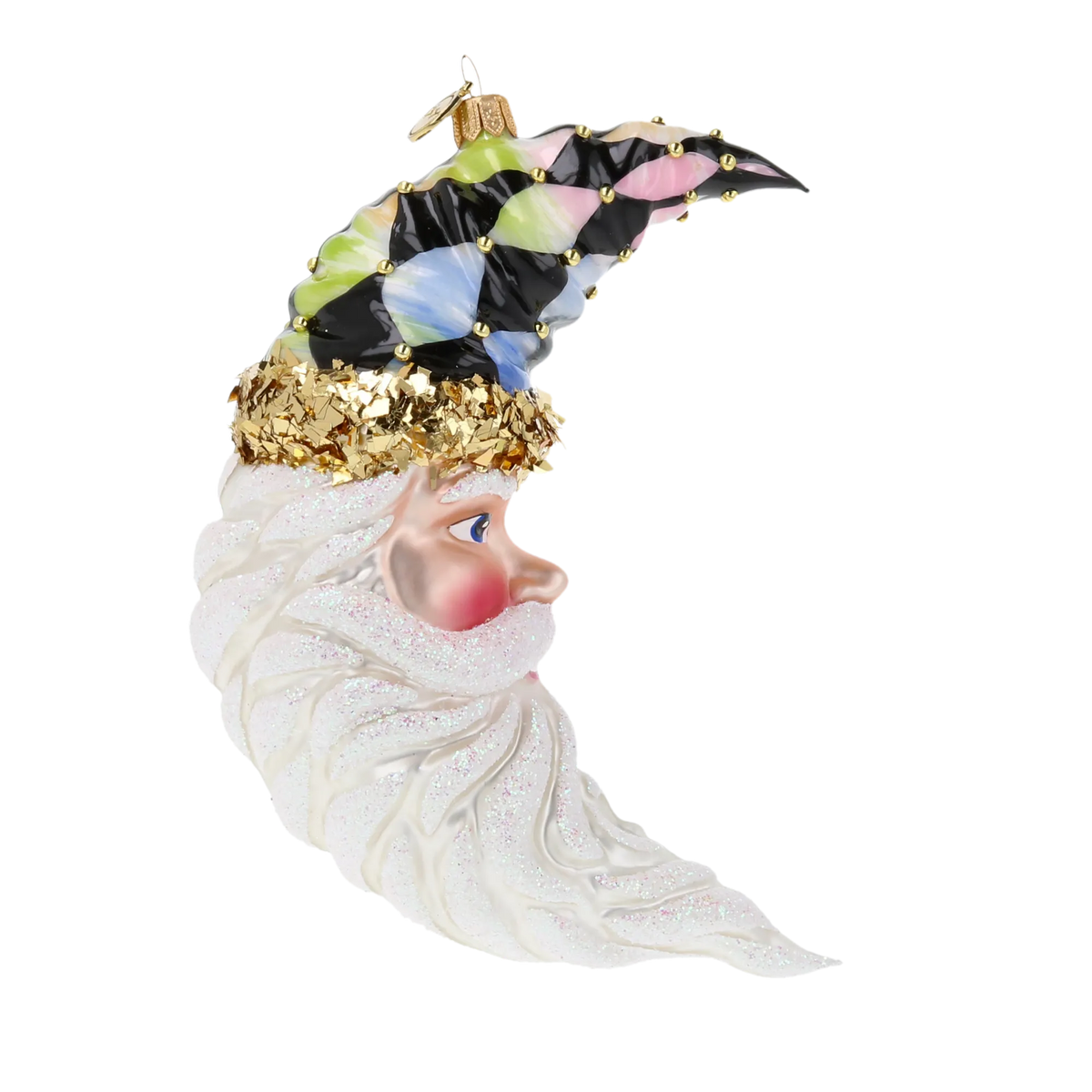 Midnight Court Harlequin | Hand-Painted Glass Ornament | Blubom 2025-208