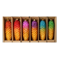 Load image into Gallery viewer, Rainbow Forest – 6 Set of Glass Pinecone Ornaments Handmade Glass Christmas ornament.
