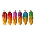 Load image into Gallery viewer, Rainbow Forest – 6 Set of Glass Pinecone Ornaments Handmade Glass Christmas ornament.
