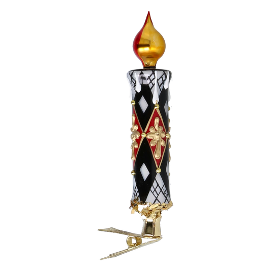 Gilded Harlequin Candle Premium christmas glass ornament 2025-211