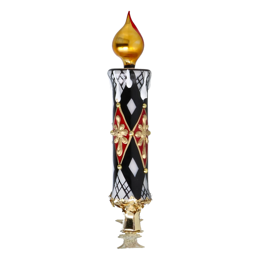Harlequin Court Vigil | Hand-Painted Glass Ornament | Blubom 2025-211