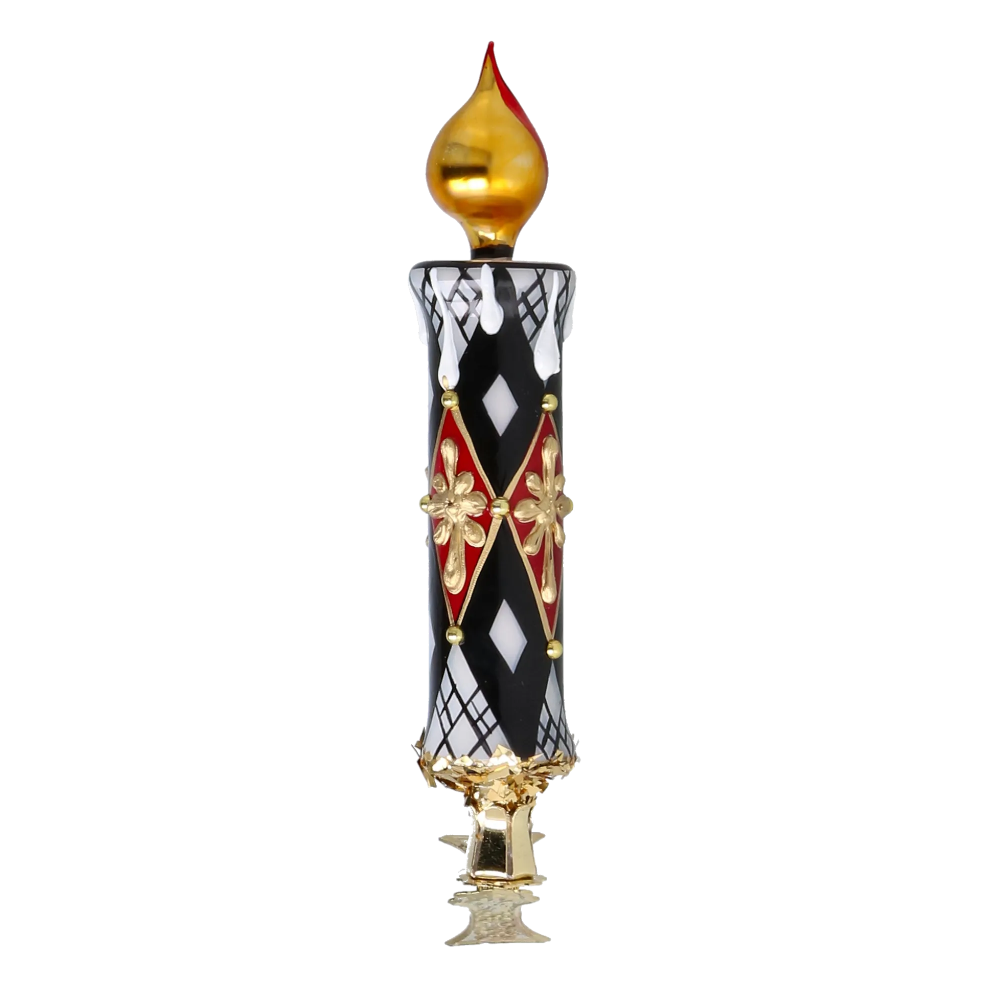 Harlequin Court Vigil | Hand-Painted Glass Ornament | Blubom 2025-211