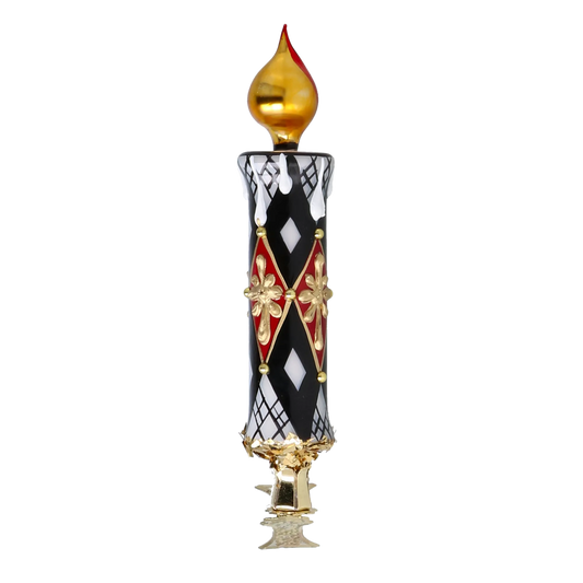 Gilded Harlequin Candle Premium christmas glass ornament 2025-211