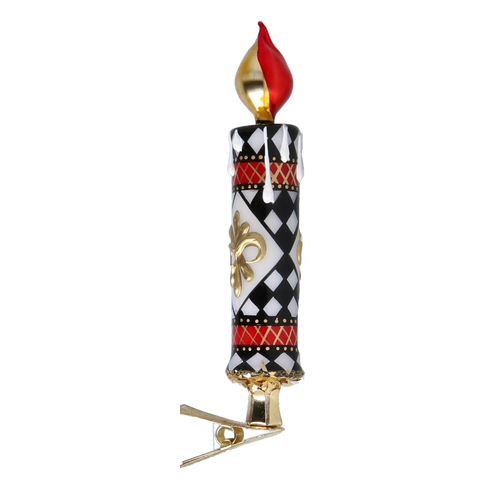 Stately Harlequin Vigil | Hand-Painted Glass Ornament | Blubom 2025-212