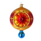 Amber Twilight Echo | Hand-Painted Glass Ornament | Blubom 2025-214