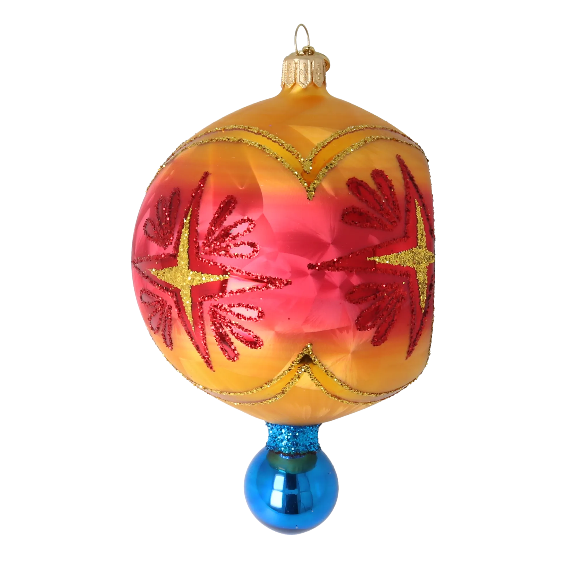 Sunburst Jewel – Handcrafted Reflector Glass Christmas Ornament free blowing 2025-214