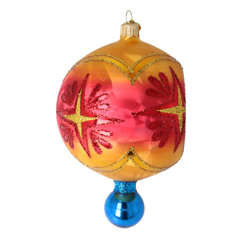 Amber Twilight Echo | Hand-Painted Glass Ornament | Blubom 2025-214