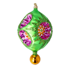 Emerald Garden Echo | Hand-Painted Glass Ornament | Blubom 2026-001