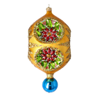 Gilded Solstice Resonance | Hand-Painted Glass Ornament | Blubom 2026-002