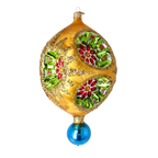 Gilded Solstice Resonance | Hand-Painted Glass Ornament | Blubom 2026-002