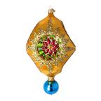 Gilded Solstice Resonance | Hand-Painted Glass Ornament | Blubom 2026-002