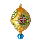 Gilded Solstice Resonance | Hand-Painted Glass Ornament | Blubom 2026-002