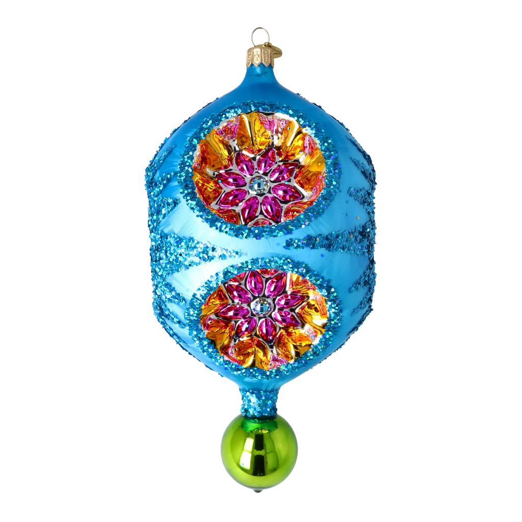 Azure Petal Resonance | Hand-Painted Glass Ornament | Blubom 2026-003