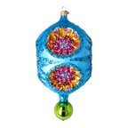 Azure Petal Resonance | Hand-Painted Glass Ornament | Blubom 2026-003