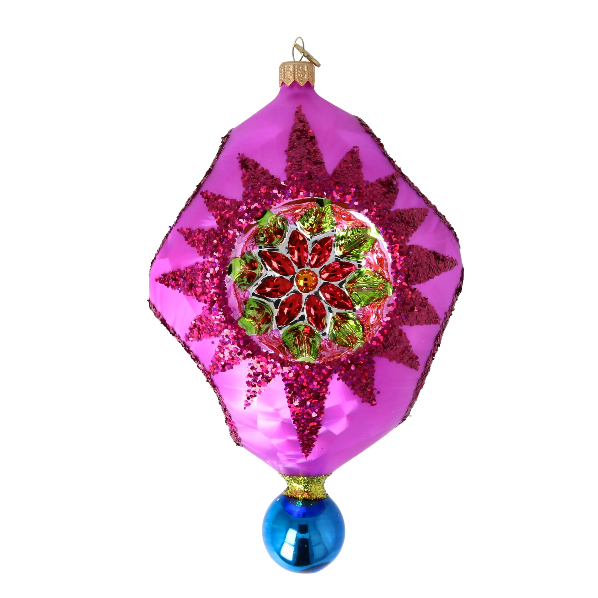 Imperial Bloom Handcrafted Glass Christmas ornament 2026-004