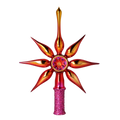 Crimson Zenith Pulse | Hand-Painted Glass Ornament | Blubom 2026-066
