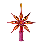Crimson Zenith Pulse | Hand-Painted Glass Ornament | Blubom 2026-066