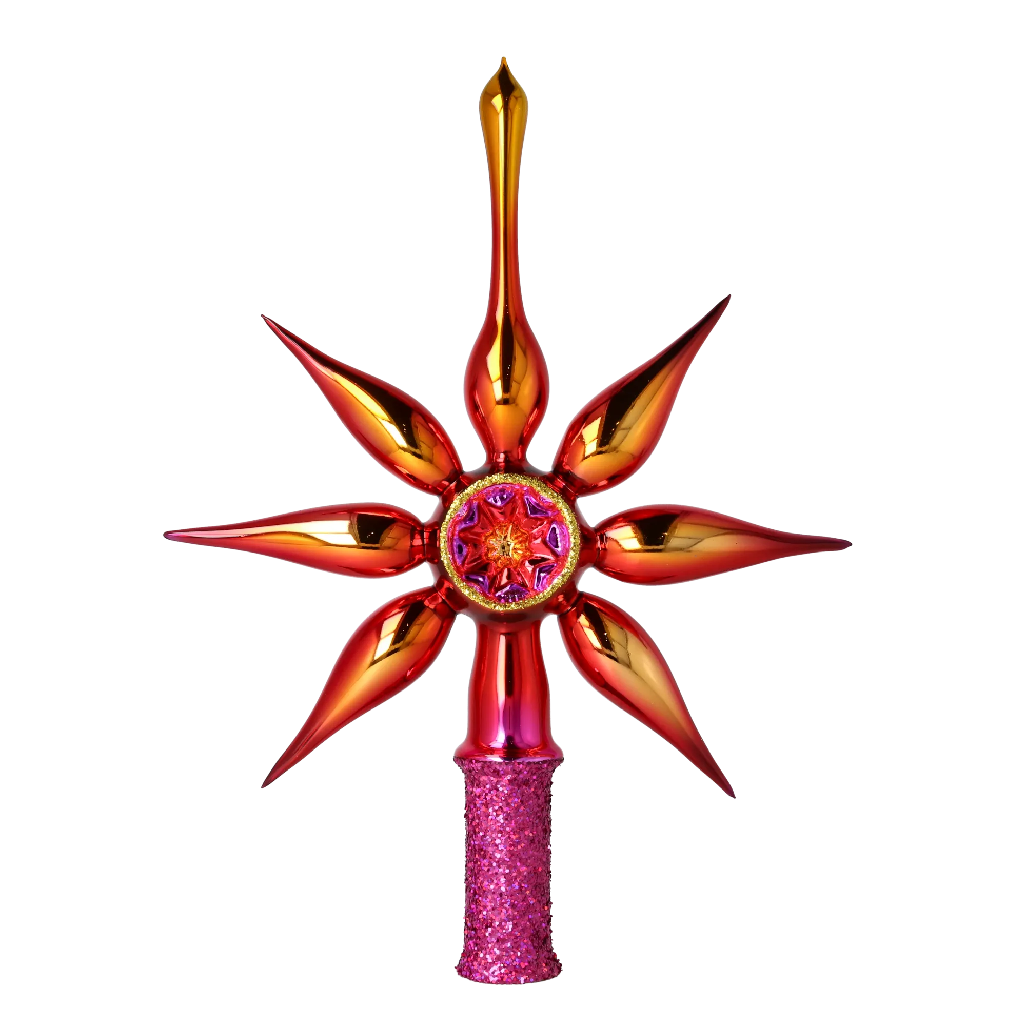 Radiant Christmas Star Topper. Handmade Glass Christmas ornament. 2026-066