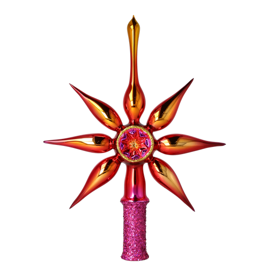 Radiant Christmas Star Topper. Handmade Glass Christmas ornament. 2026-066