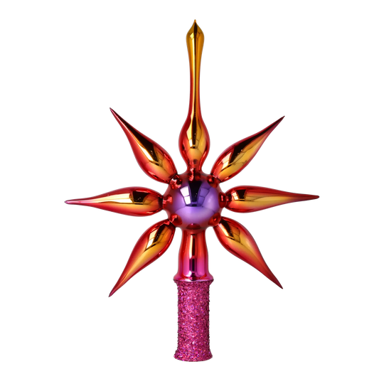 Radiant Christmas Star Topper. Handmade Glass Christmas ornament. 2026-066