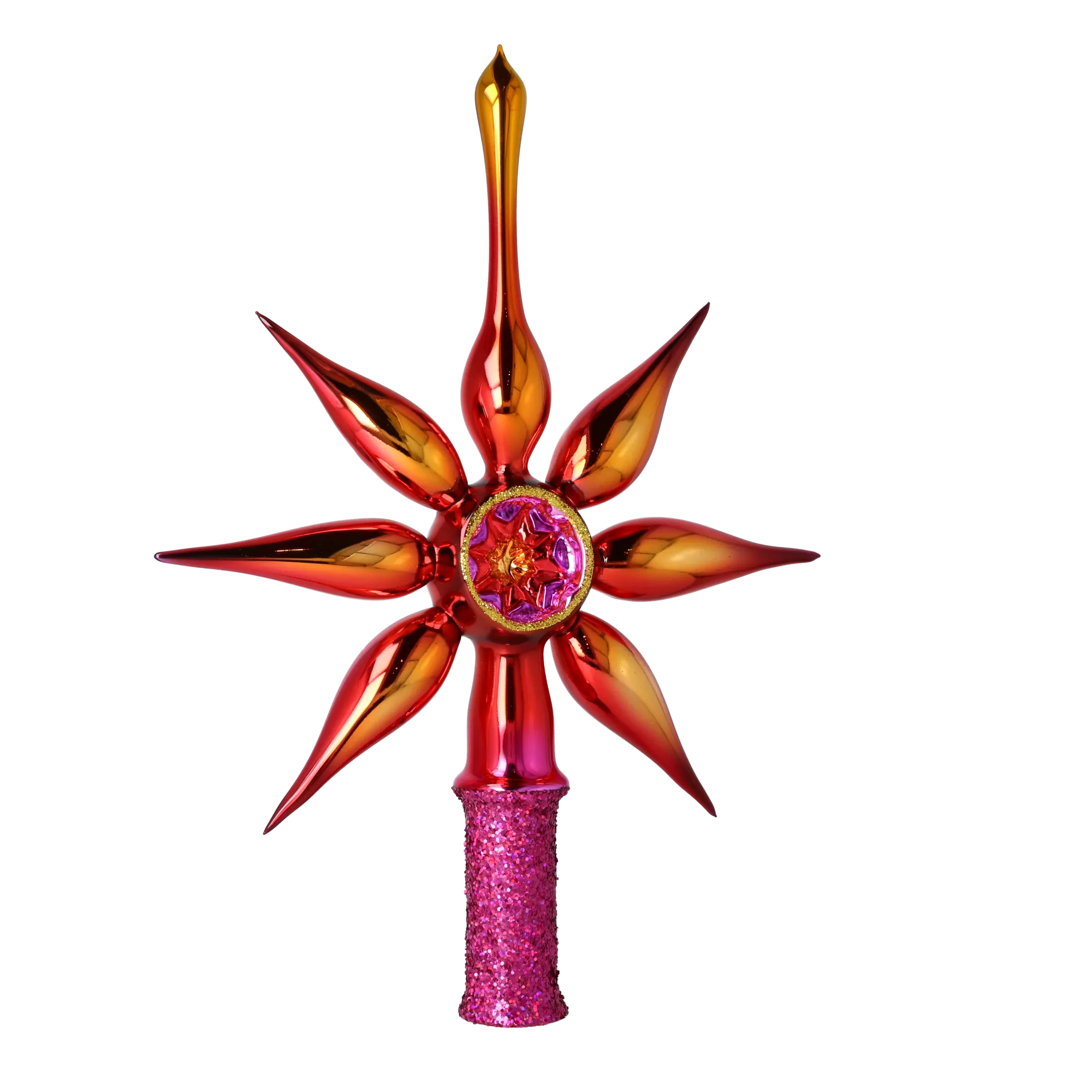 Radiant Christmas Star Topper. Handmade Glass Christmas ornament. 2026-066