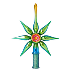 Emerald Meridian | Hand-Painted Glass Ornament | Blubom 2026-067