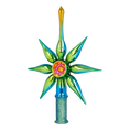 Load image into Gallery viewer, Emerald Radiance Christmas Star Topper. Handmade Glass Christmas ornament. 2026-067
