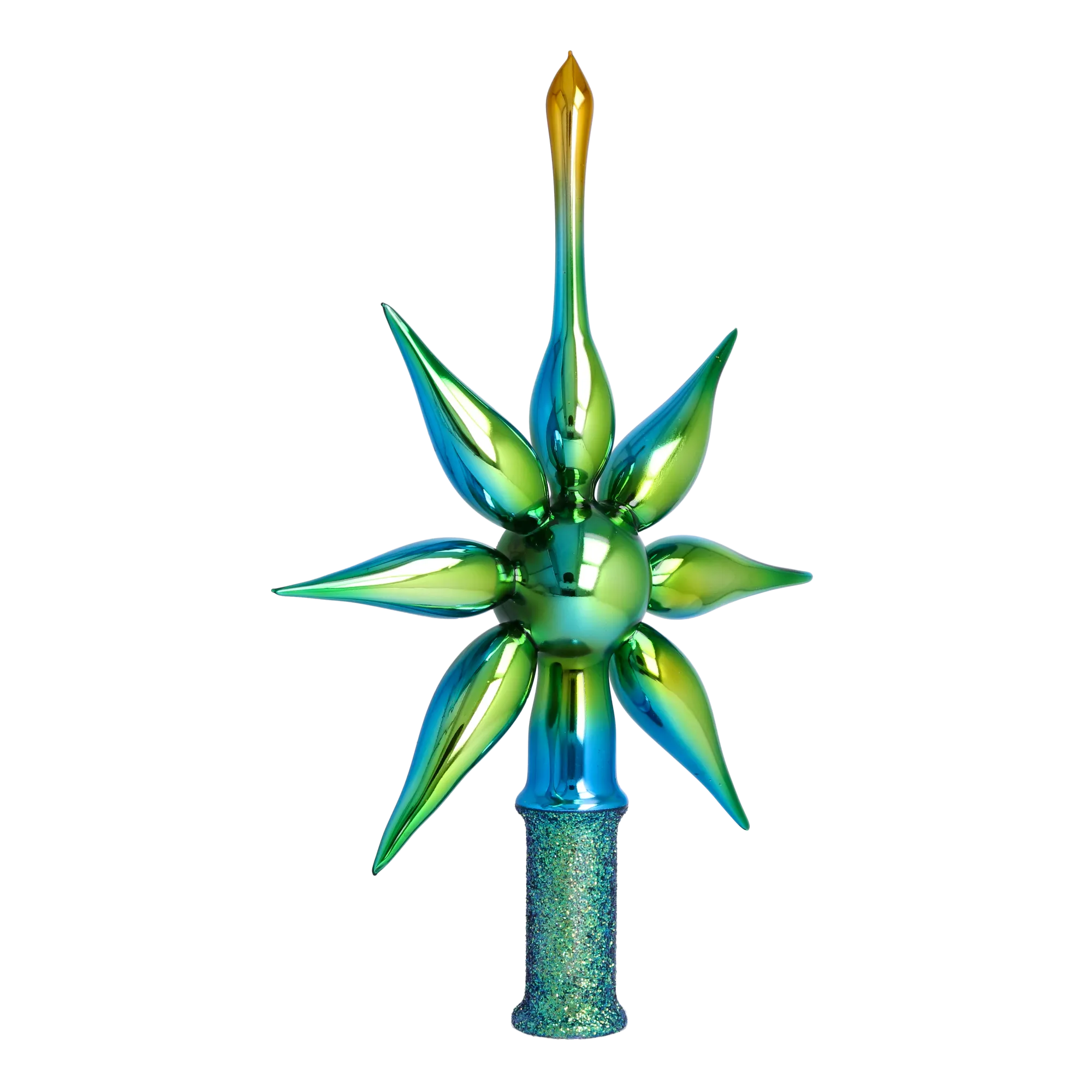 Emerald Radiance Christmas Star Topper. Handmade Glass Christmas ornament. 2026-067