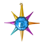 Cobalt Meridian Pulse | Hand-Painted Glass Ornament | Blubom 2026-068