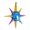 Load image into Gallery viewer, Blue Jewel Sunburst Glass Christmas ornament free blowing PRE-ORDER 2026-068
