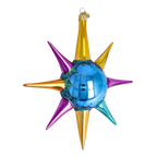 Cobalt Meridian Pulse | Hand-Painted Glass Ornament | Blubom 2026-068