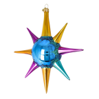 Cobalt Meridian Pulse | Hand-Painted Glass Ornament | Blubom 2026-068