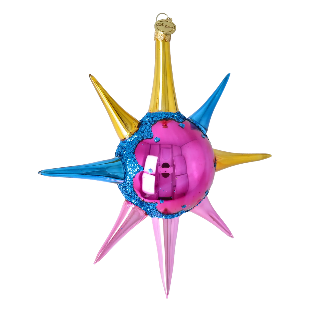 Fuchsia Astral Zenith | Hand-Painted Glass Ornament | Blubom 2026-070