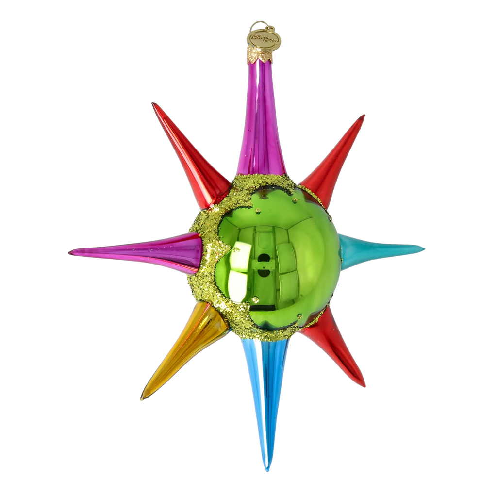 Vivid Zenith Flare | Hand-Painted Glass Ornament | Blubom 2026-071