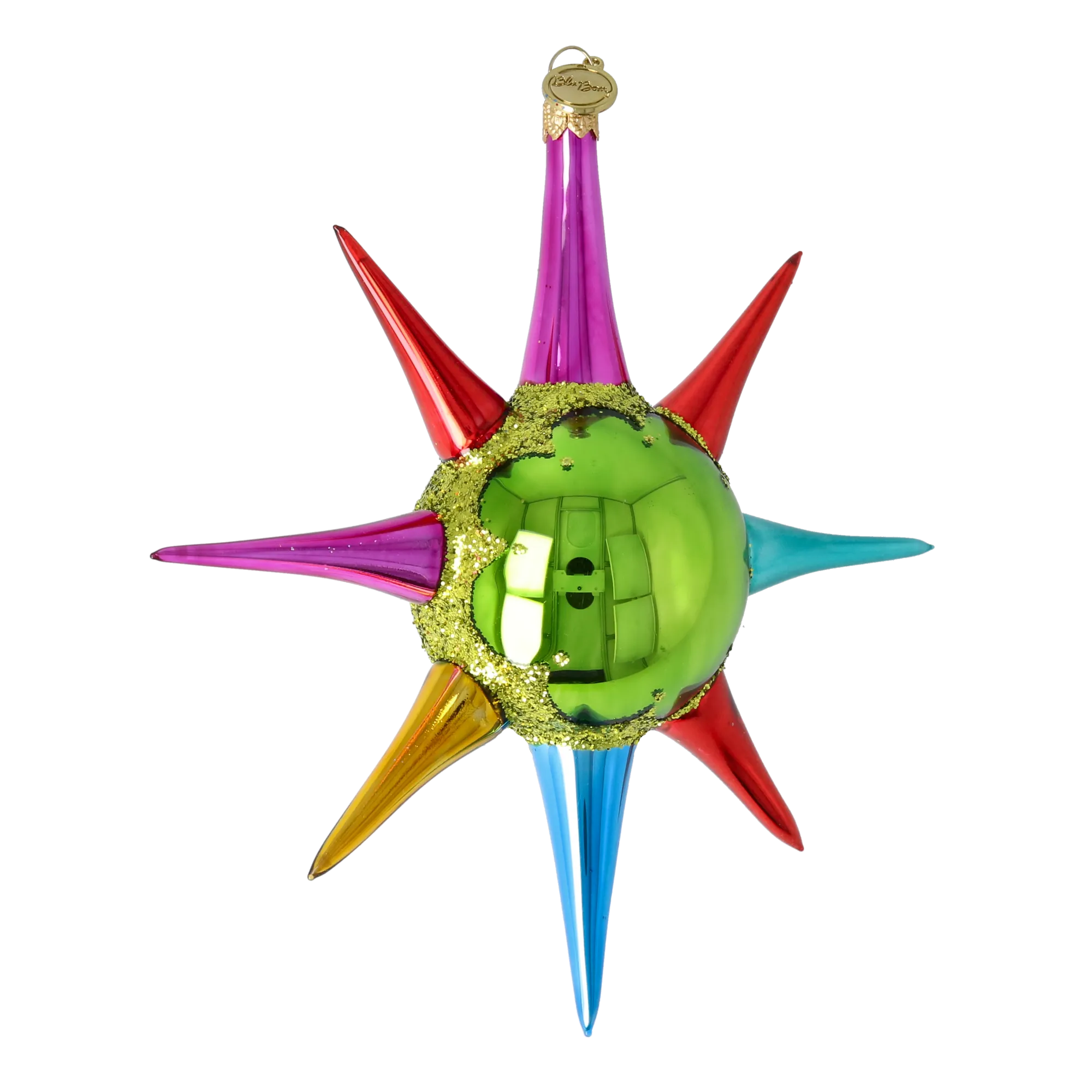 Vivid Zenith Flare | Hand-Painted Glass Ornament | Blubom 2026-071