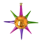 Amber Zenith Pulse | Hand-Painted Glass Ornament | Blubom 2026-072