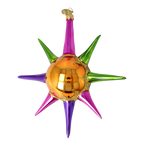 Amber Zenith Pulse | Hand-Painted Glass Ornament | Blubom 2026-072