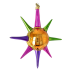 Amber Zenith Pulse | Hand-Painted Glass Ornament | Blubom 2026-072